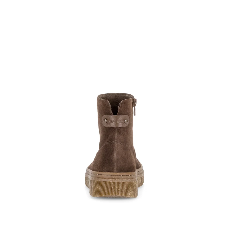 Bottines marron en cuirs combinés