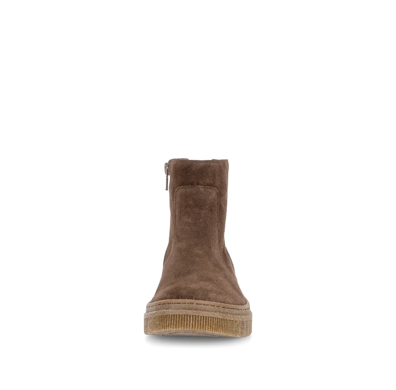 Bottines marron en cuirs combinés
