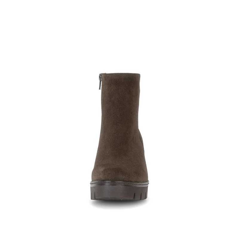 Bottines compensées marron en cuir velours