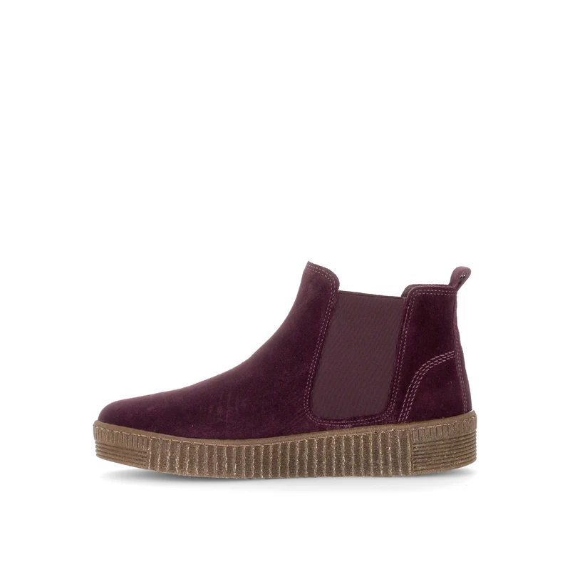Bottines rouges en cuir velours