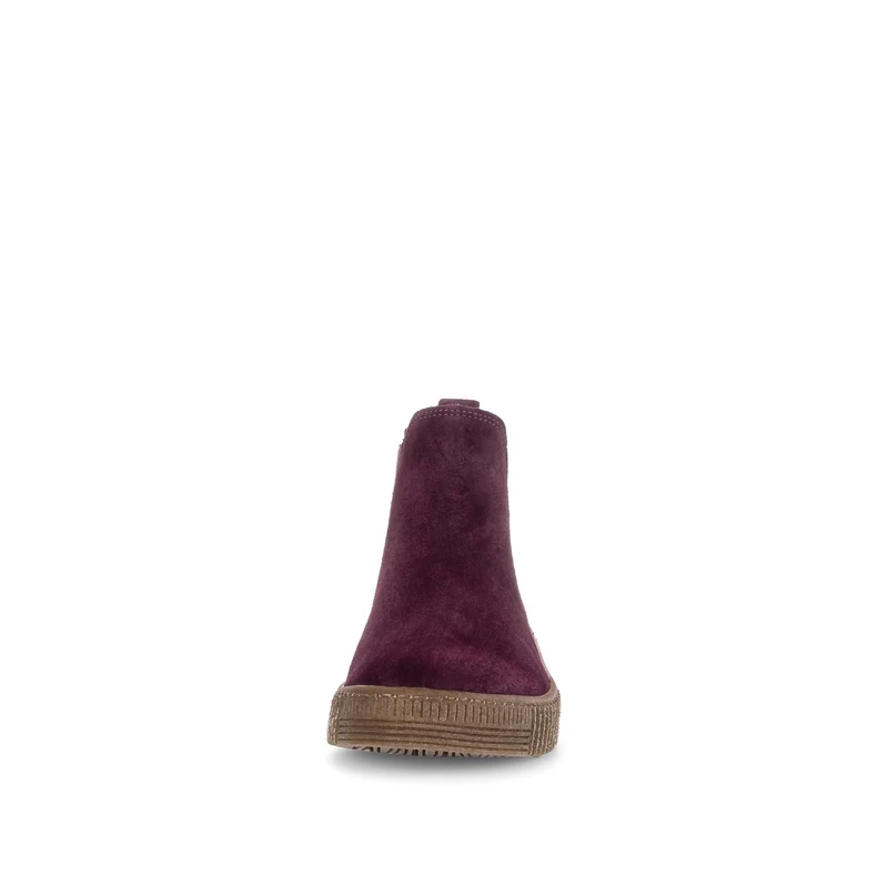 Bottines rouges en cuir velours
