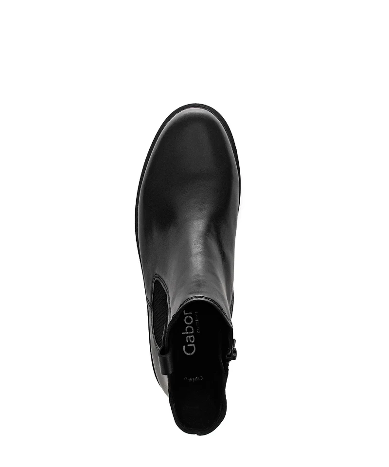 Bottines chelsea noires en cuir lisse