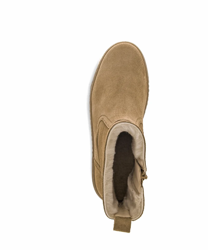 Bottines cognac en velours