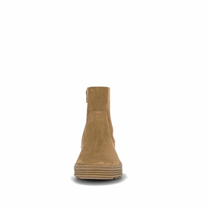 Bottines cognac en velours