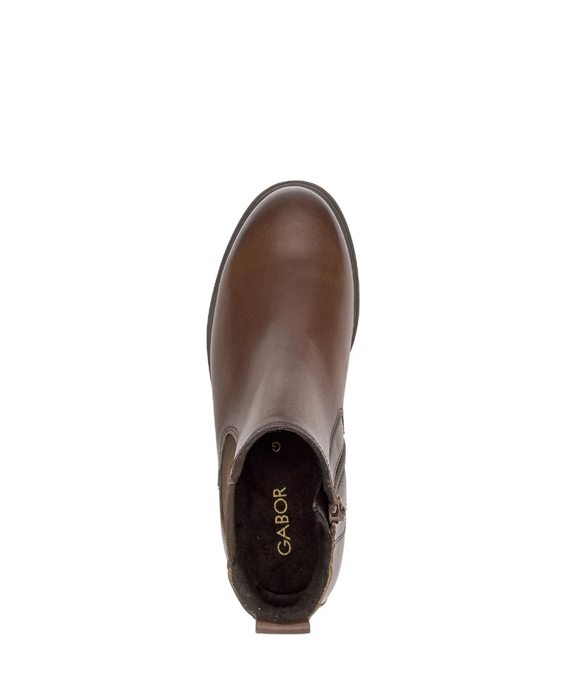 Bottines cognac en cuir lisse