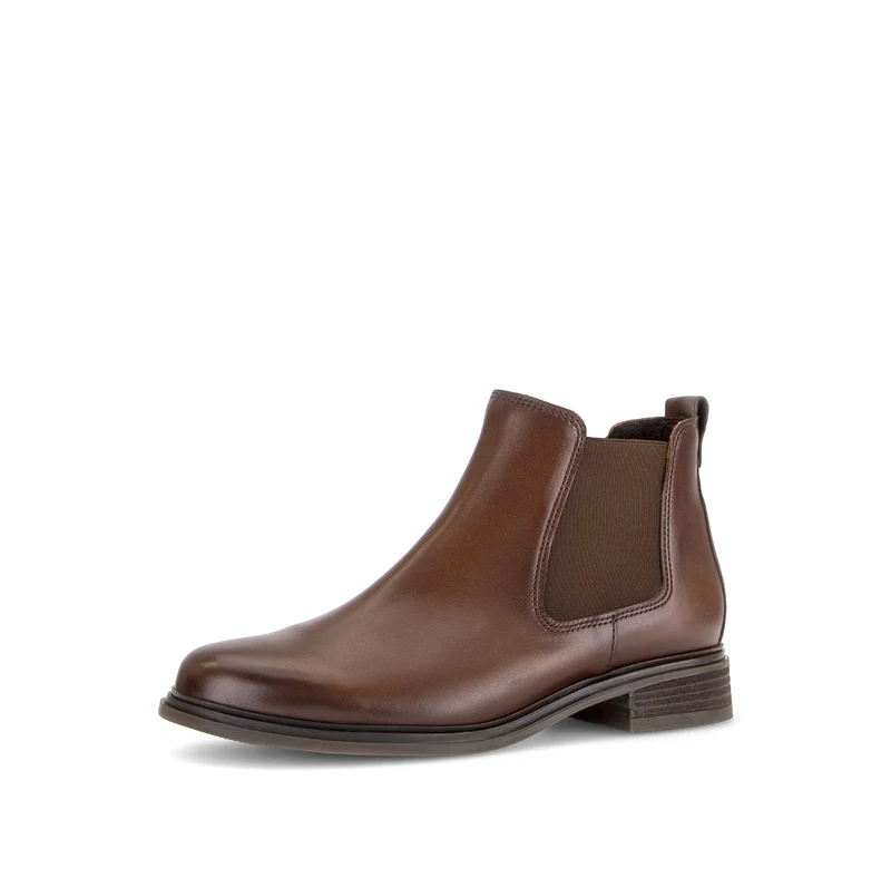 Bottines cognac en cuir lisse