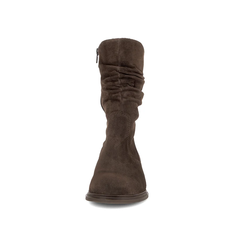 Bottines marron en cuir velours