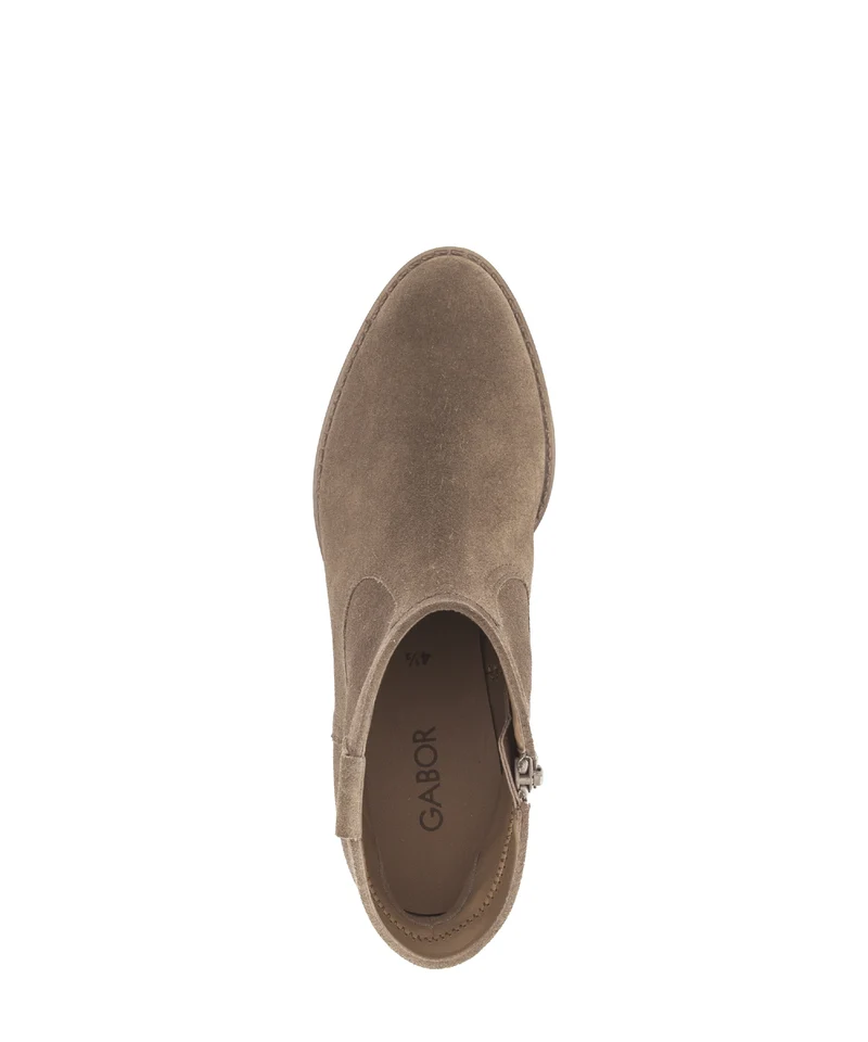 Bottines marron en cuir velours