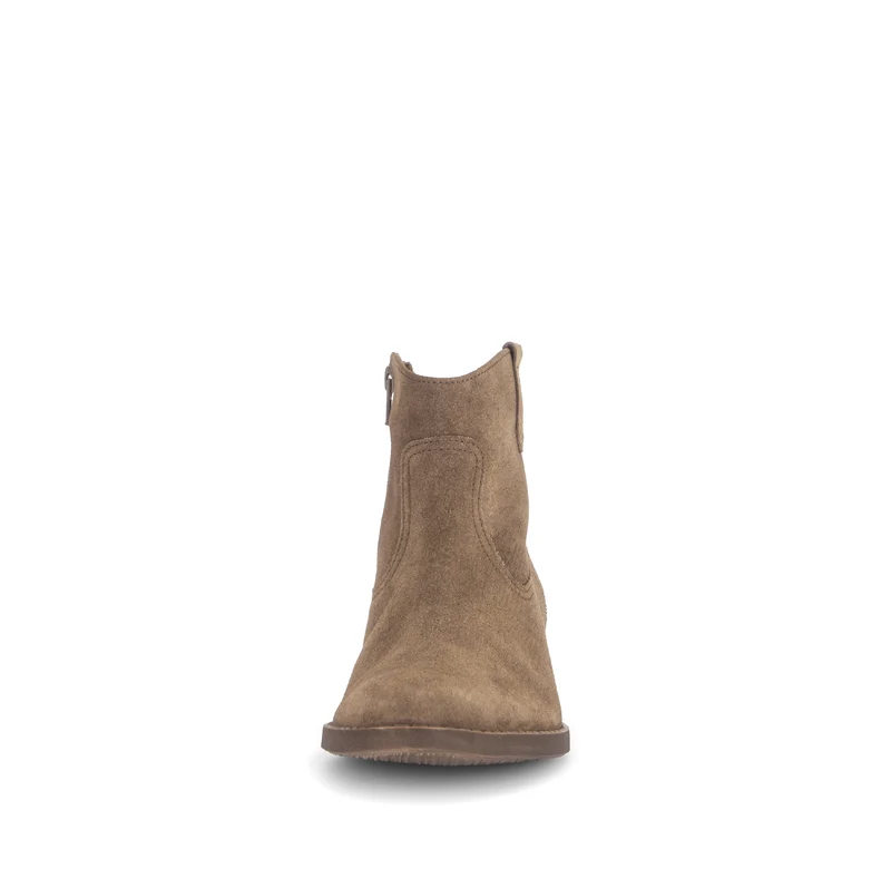 Bottines marron en cuir velours