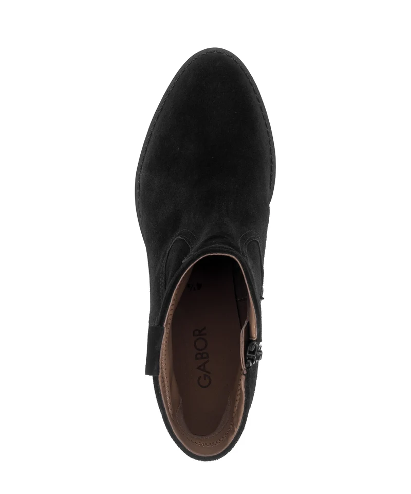 Bottines noires en cuir velours