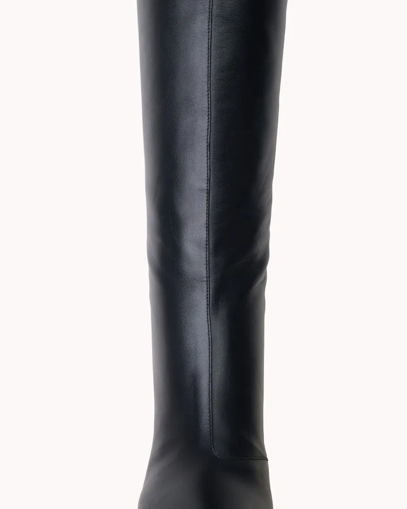 Bottes à talons Adriana Z. en cuir nappa noir