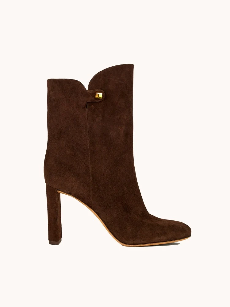 Bottines à talons Gabriella en suède marron chocolat