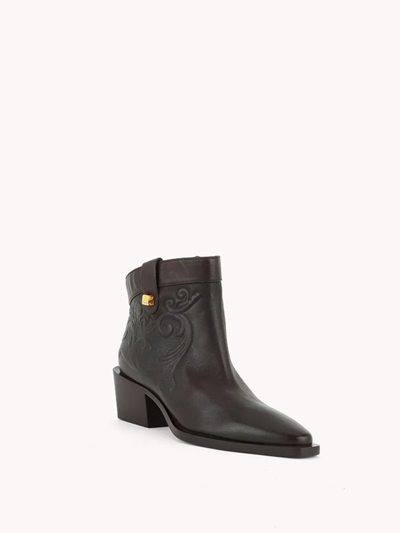Bottines western Alexandra Cordoba en cuir marron chocolat
