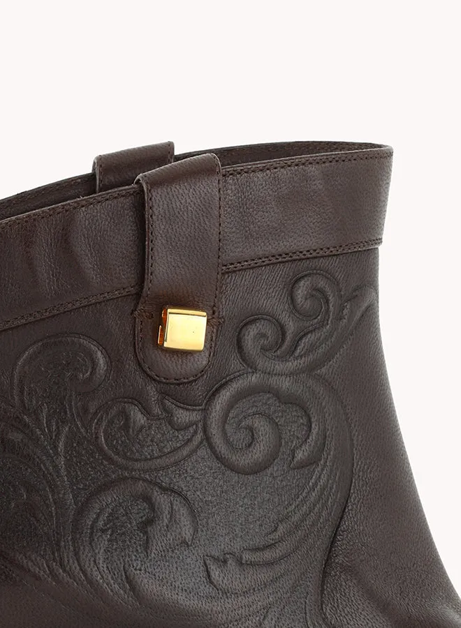 Bottines western Alexandra Cordoba en cuir marron chocolat