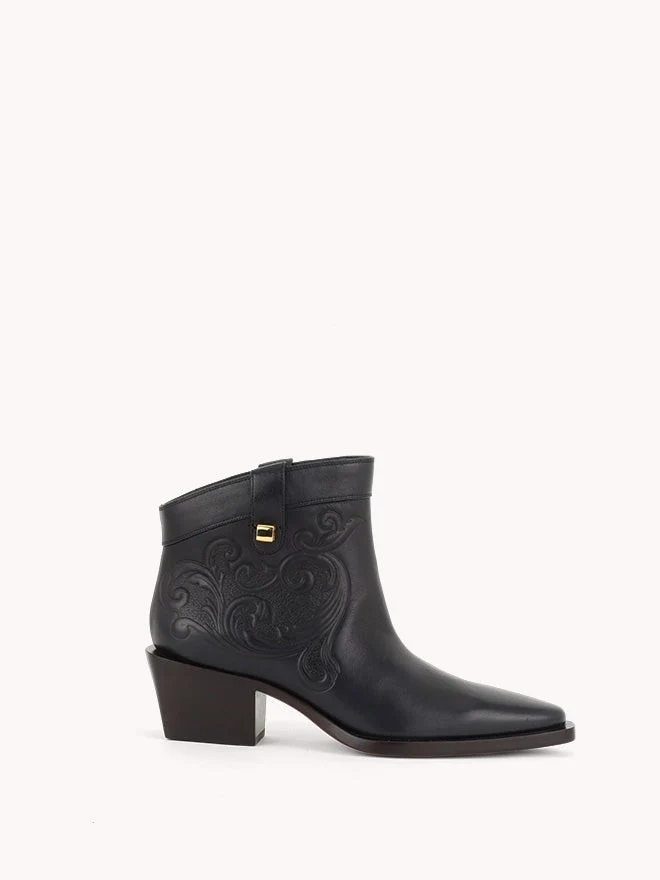 Bottines western Alexandra Cordoba en cuir noir