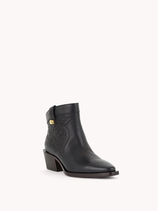 Bottines western Alexandra Cordoba en cuir noir