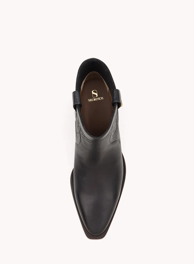 Bottines western Alexandra Cordoba en cuir noir