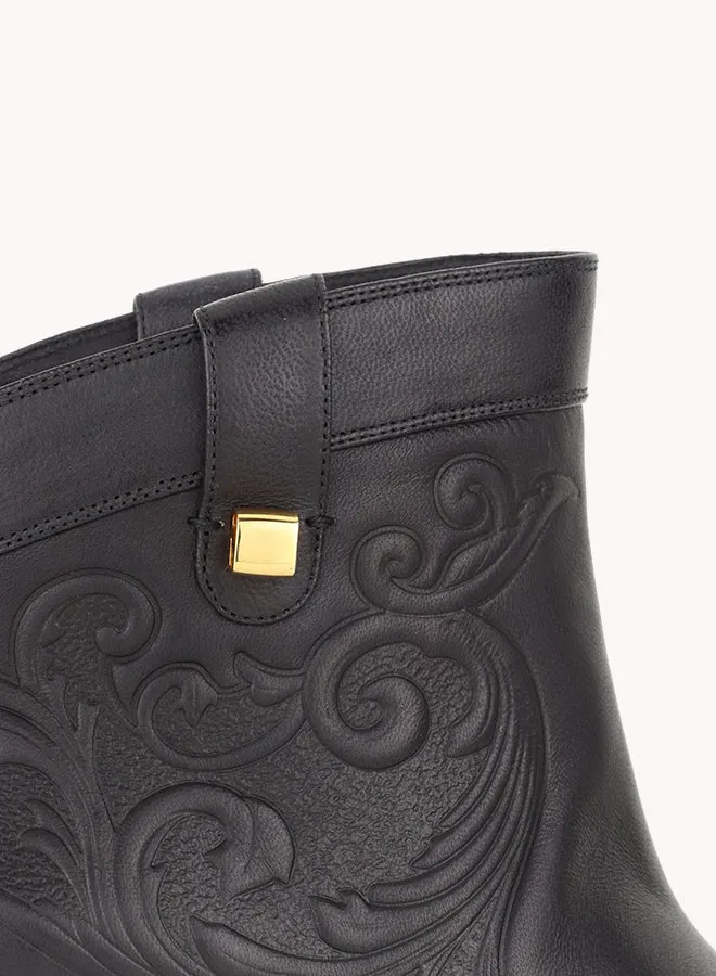 Bottines western Alexandra Cordoba en cuir noir