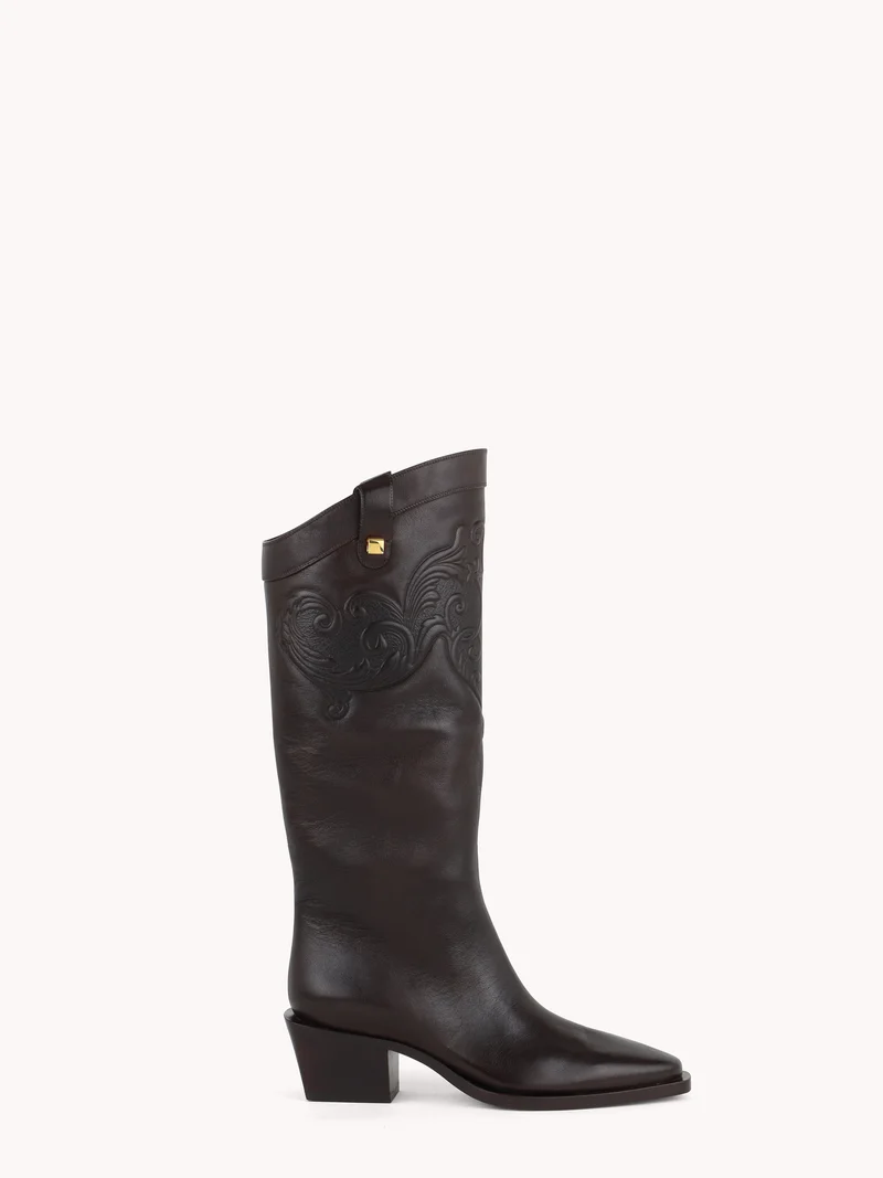 Bottes western Sienna Cordoba en cuir marron chocolat