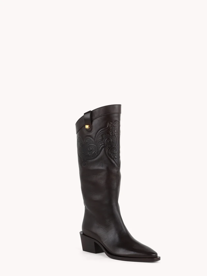 Bottes western Sienna Cordoba en cuir marron chocolat