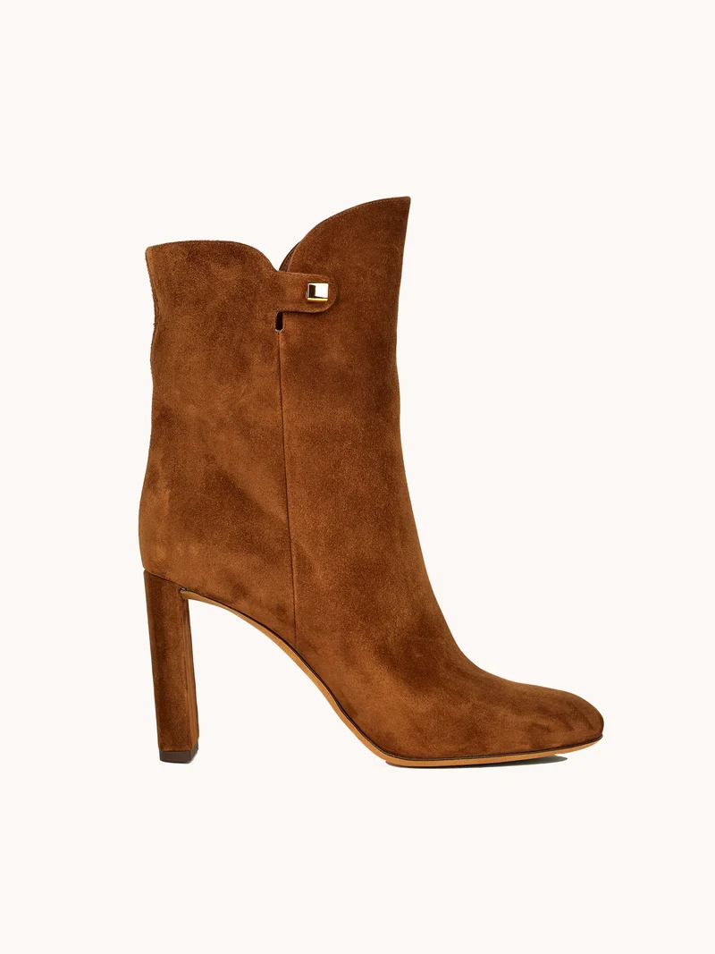Bottines à talons Gabriella en suède marron espresso