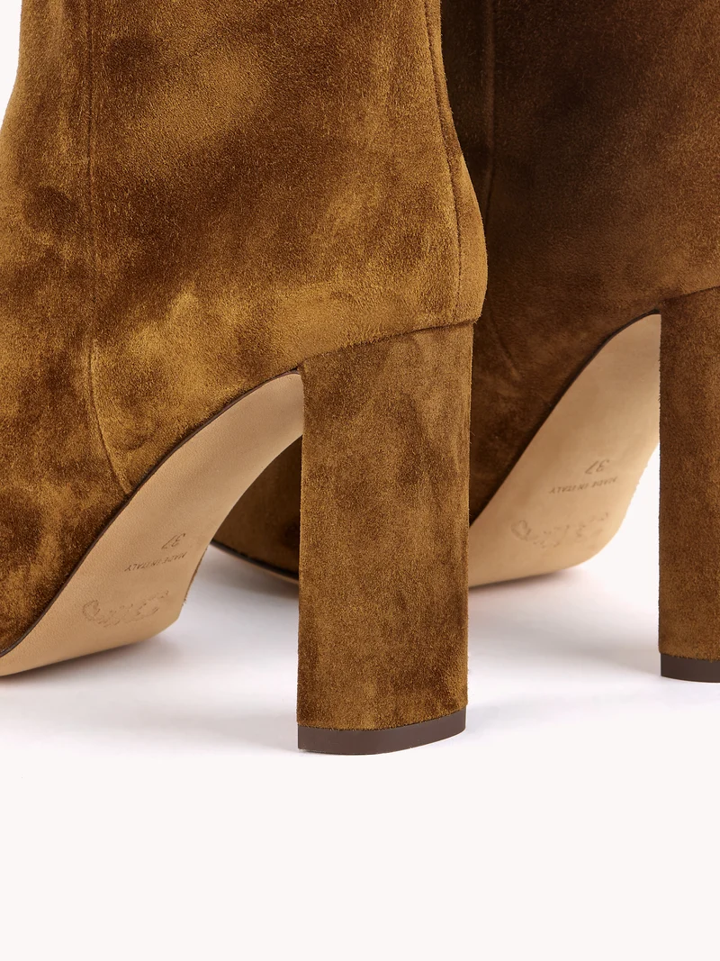 Bottines à talons Gabriella en suède marron espresso