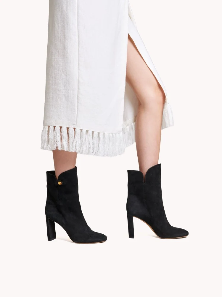 Bottines à talons Gabriella en suède noir