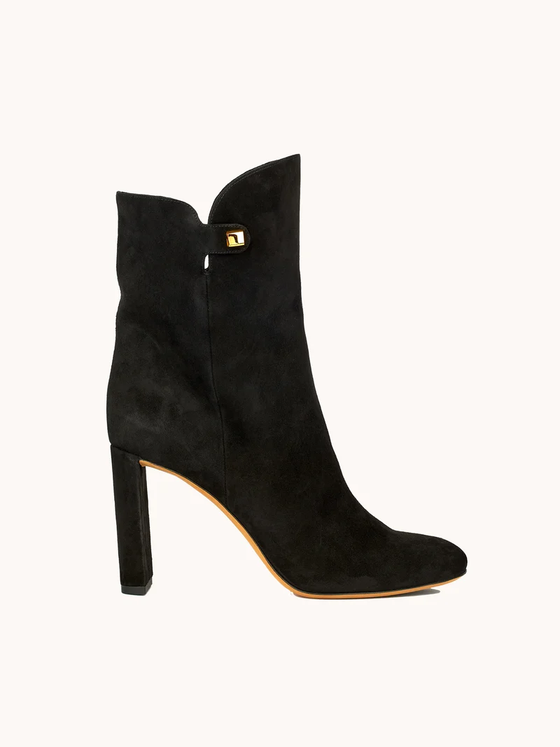 Bottines à talons Gabriella en suède noir