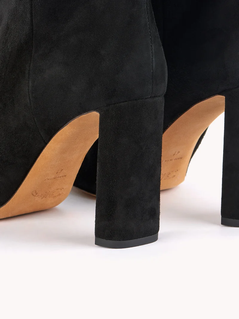 Bottines à talons Gabriella en suède noir