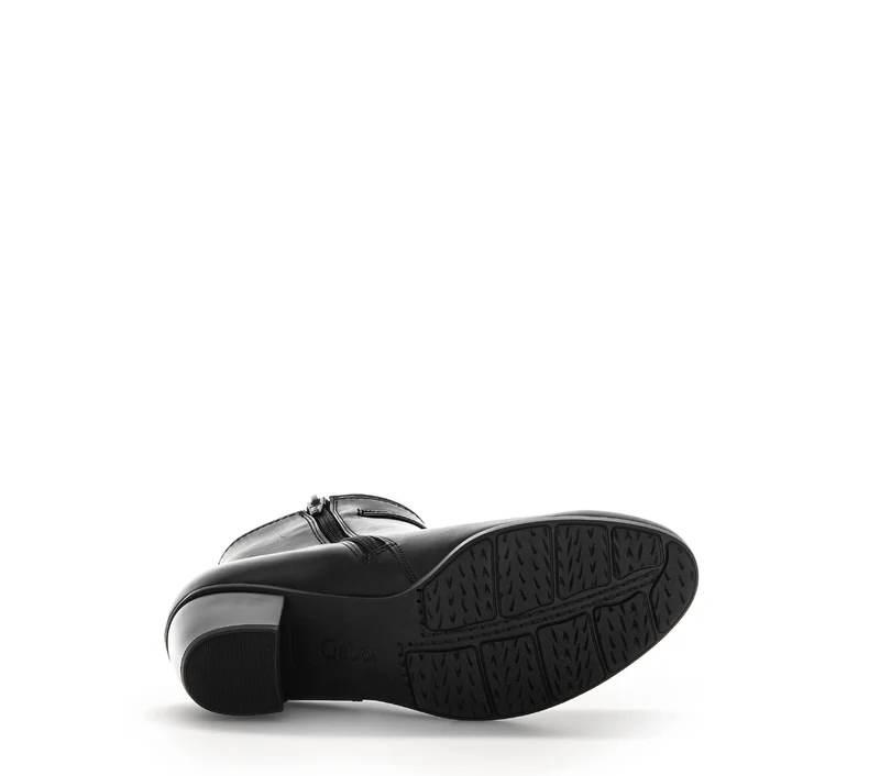 Bottines noires en cuir lisse