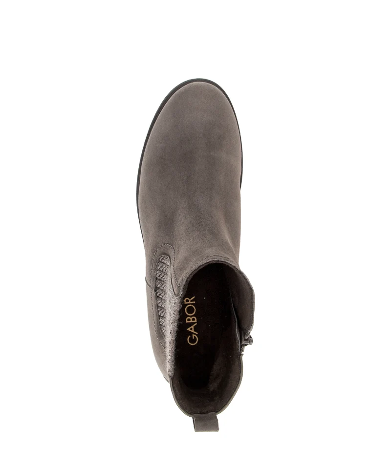 Bottines beiges en cuir velours