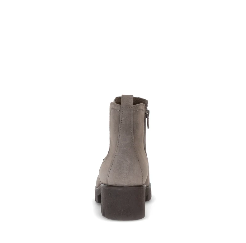 Bottines beiges en cuir velours