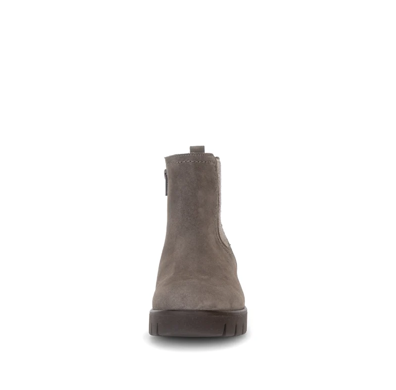 Bottines beiges en cuir velours