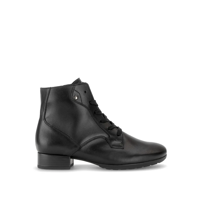 Bottines noires en cuir lisse
