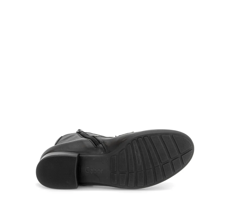 Bottines noires en cuir lisse