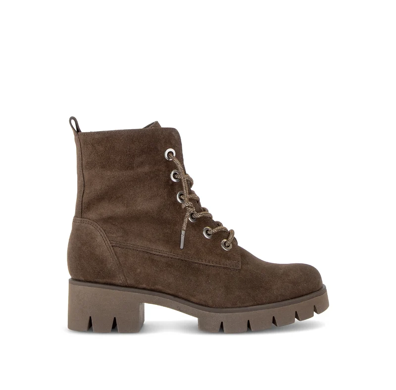 Bottines marron en cuir velours