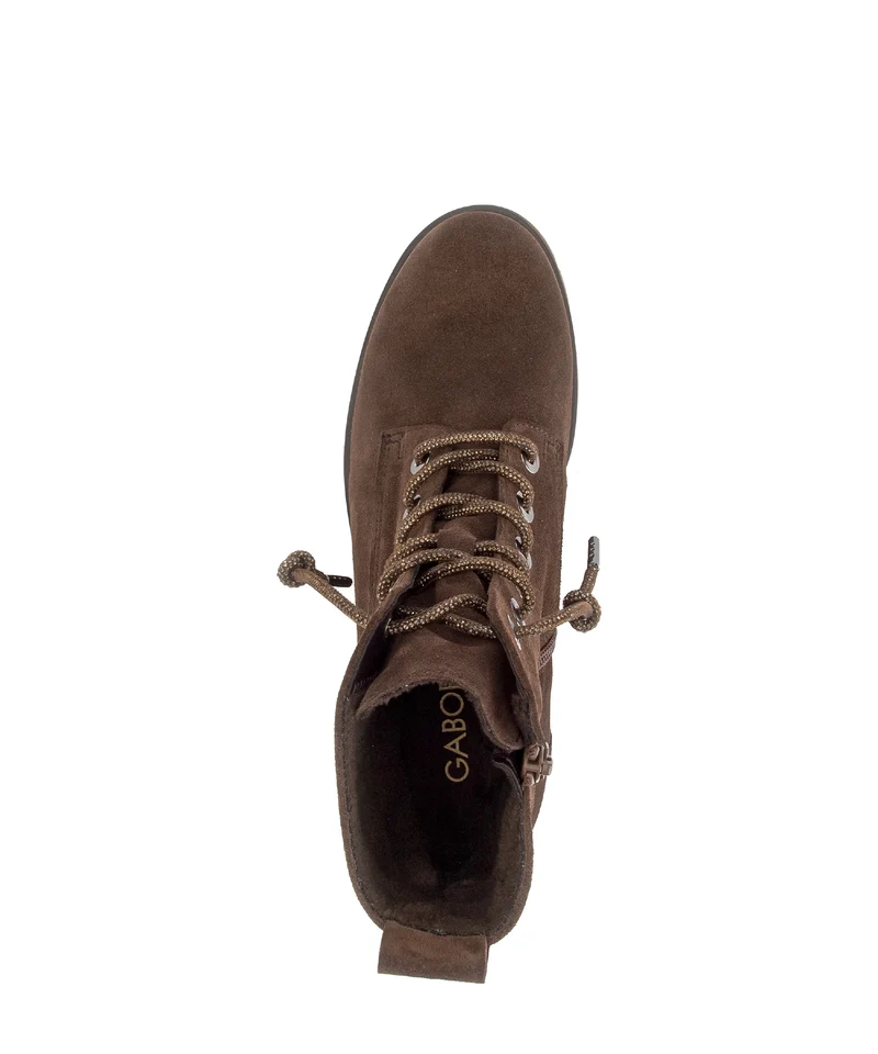 Bottines marron en cuir velours
