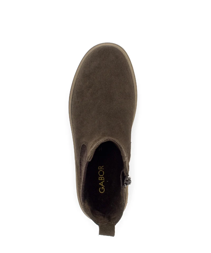 Bottines marron en cuir velours