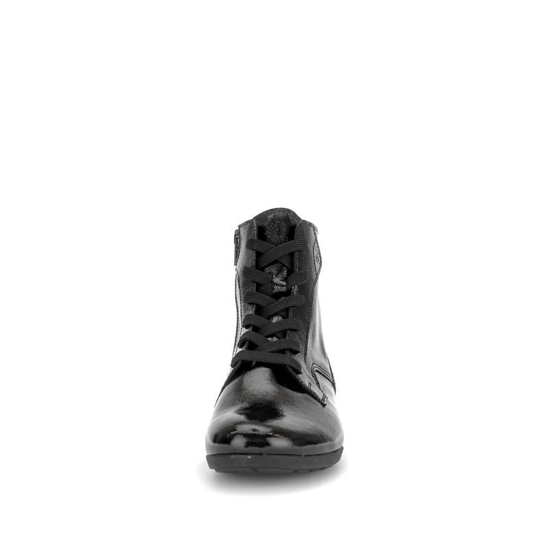 Bottines noires en cuir verni