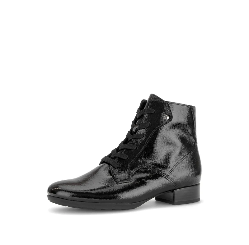 Bottines noires en cuir verni