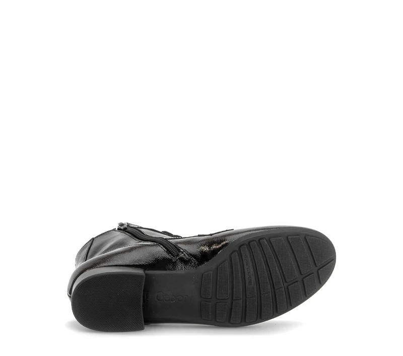 Bottines noires en cuir verni