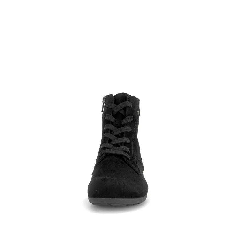 Bottines noires en cuir velours