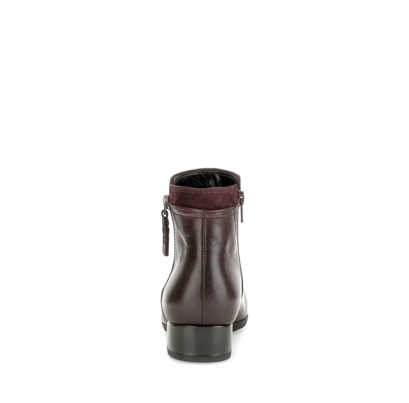 Bottines rouges en cuirs combinés