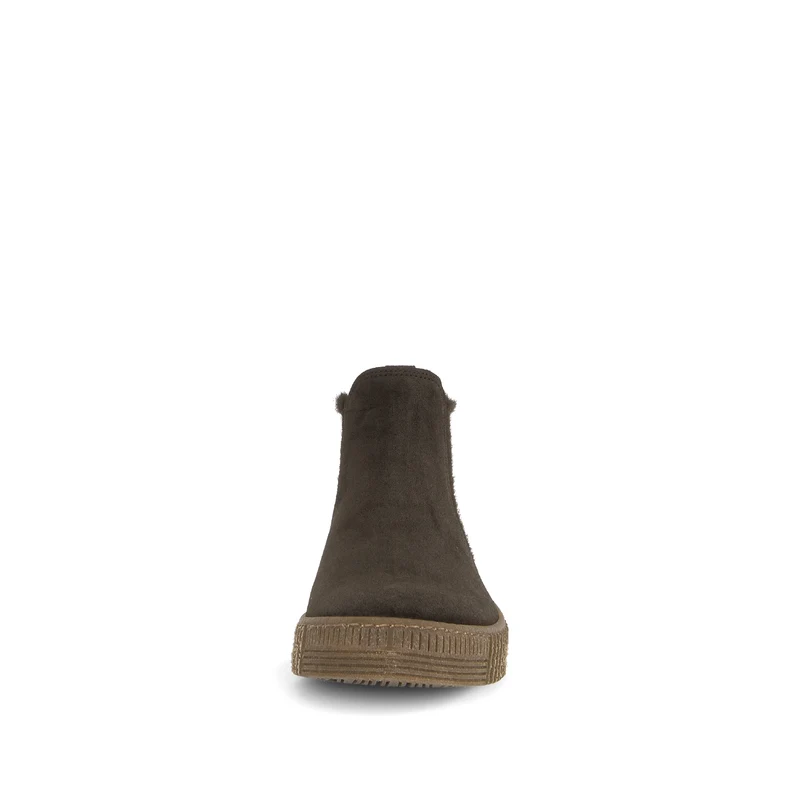 Bottines marron en cuir velours