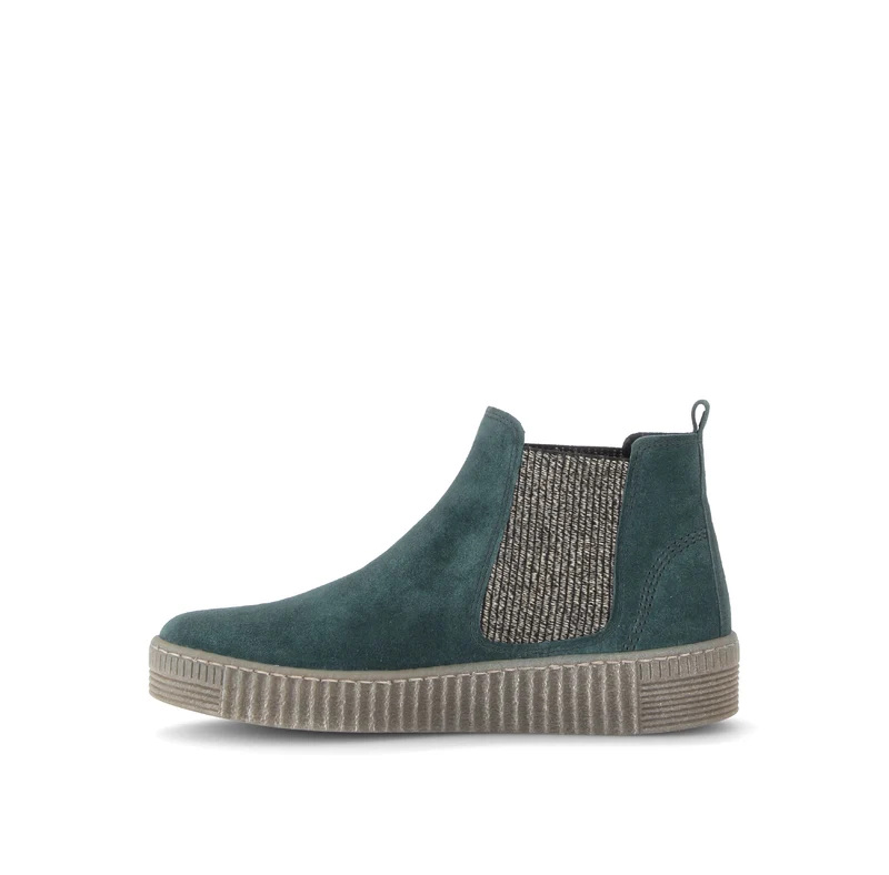 Bottines bleues en cuir velours
