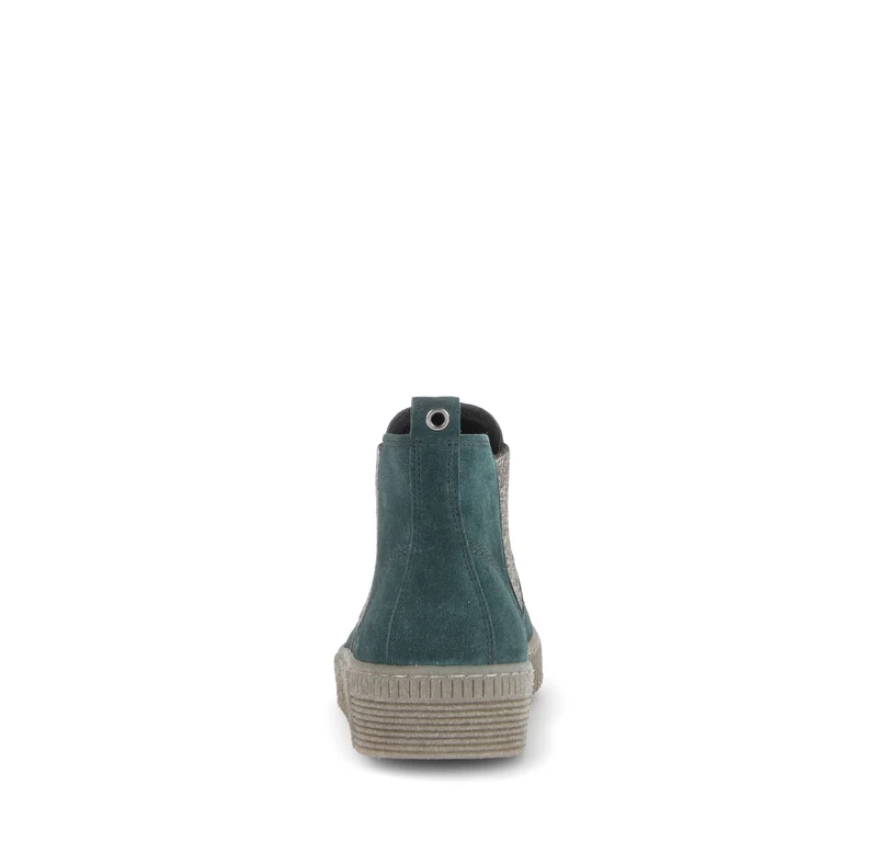 Bottines bleues en cuir velours