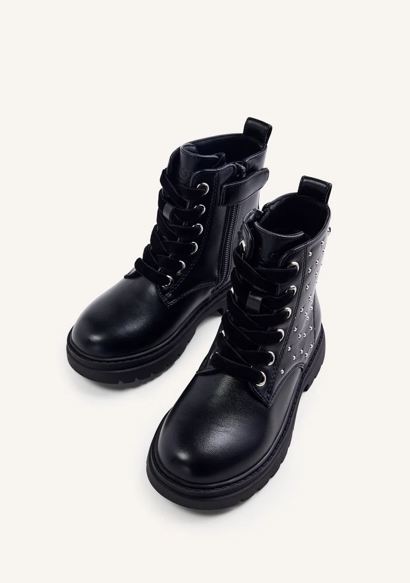 STUDDED AND LACED BOOTS