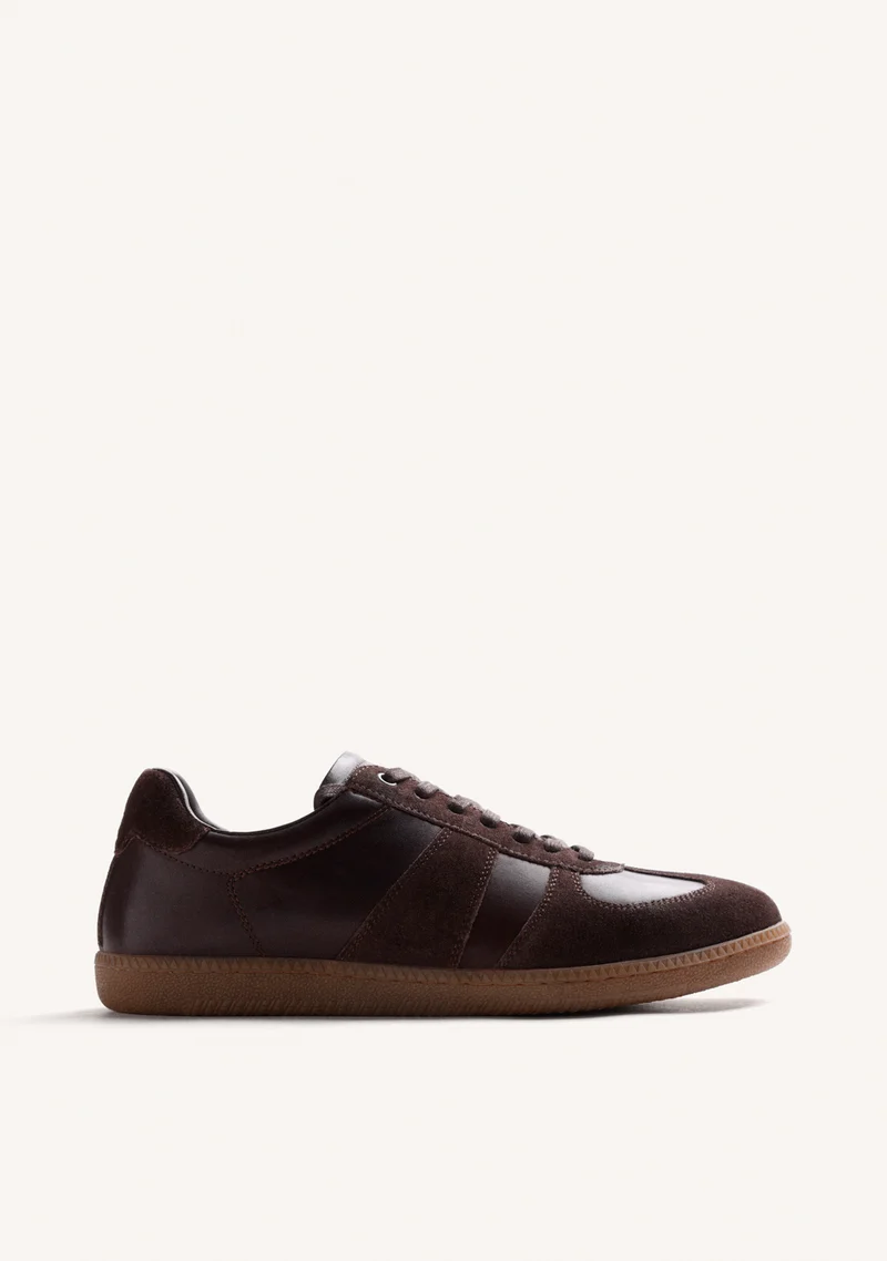 BROWN LEATHER SNEAKERS