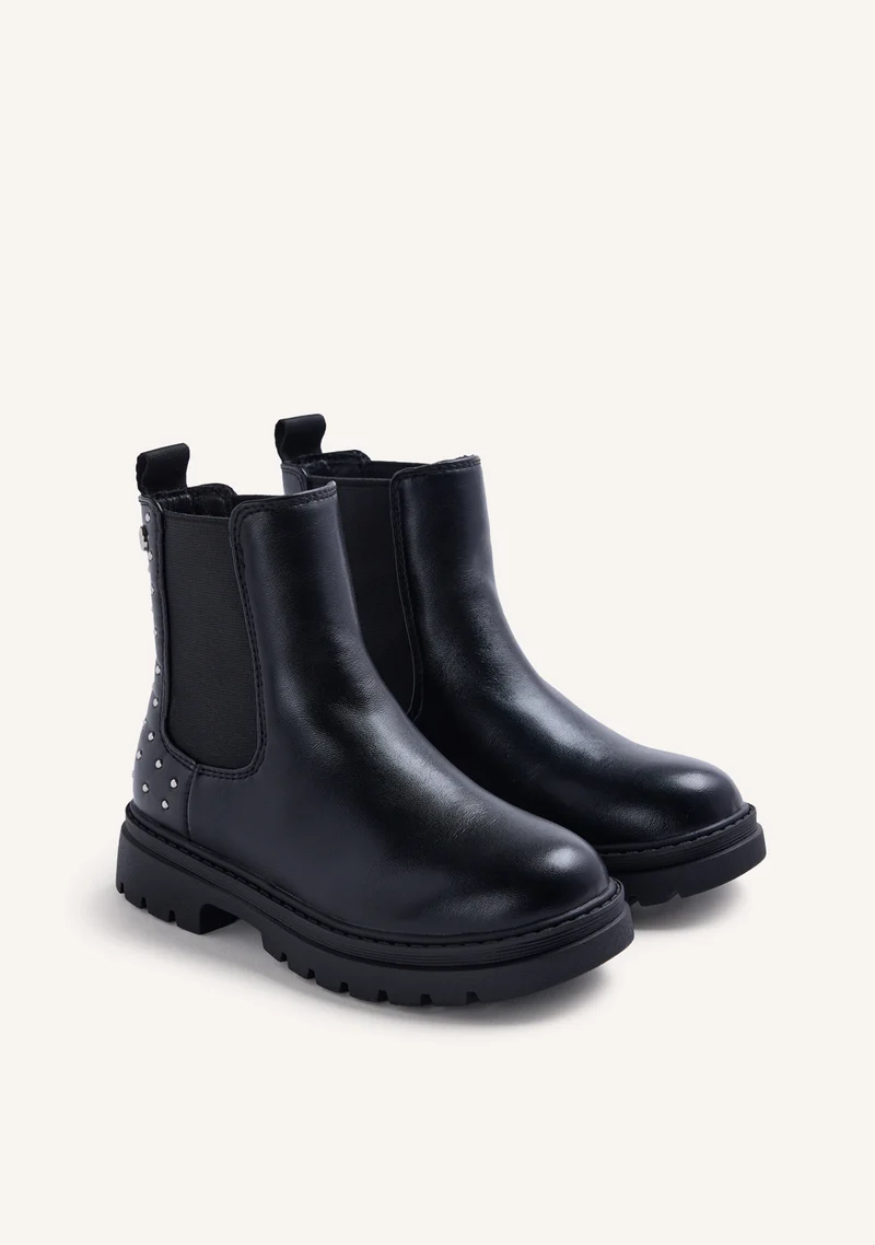 BLACK ELASTIC SIDE BOOTS