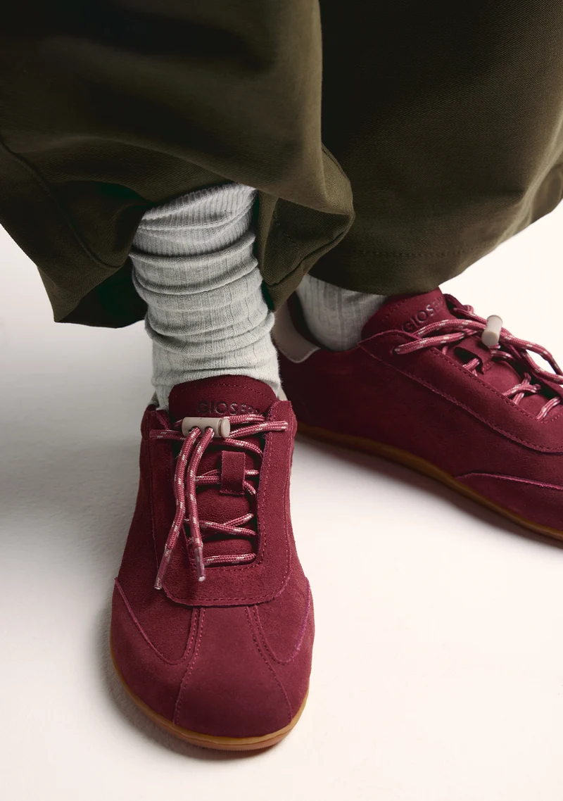 BAREFOOT BURGUNDY LEATHER SNEAKERS
